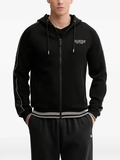 Guess Usa Zip-fastening Hoodie In Black