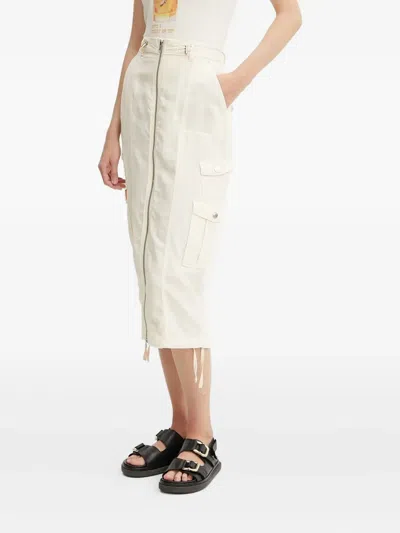 Guess Usa Zip-front Cargo Skirt In Neutral