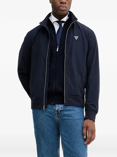 Guess Usa Zip Logo Jacket In Blue