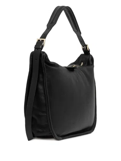 Guess Usa Zip-top Leather Shoulder Bag In Black
