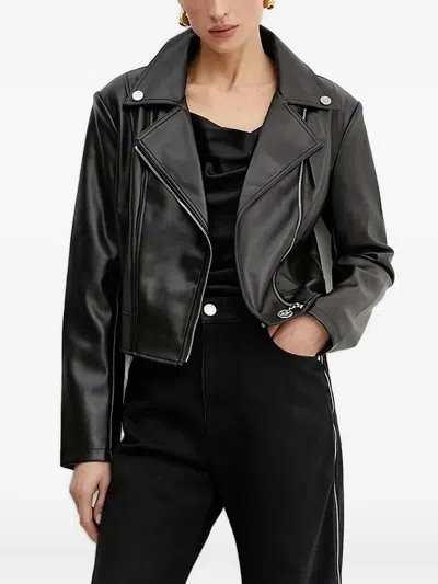 Guess Usa Zip-up Bomber Jacket In Black