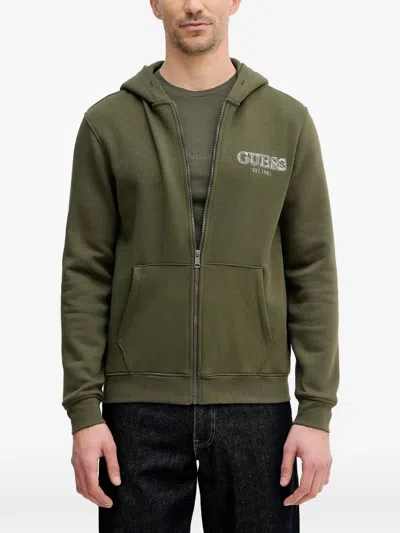 Guess Usa Zip-up Hoodie In Green