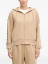 Guess Usa Zip-up Panelled Hoodie In Brown