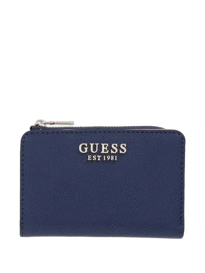 Guess Usa Zip Wallet In Blue