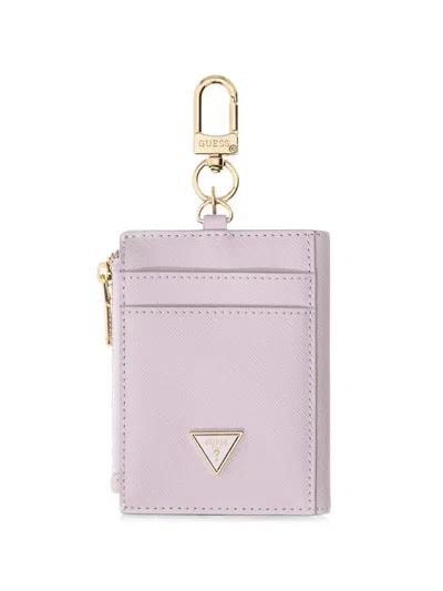 Guess Usa Zip-around Card Holder In Blue