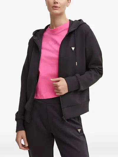 Guess Usa Zipped Hoodie In Black