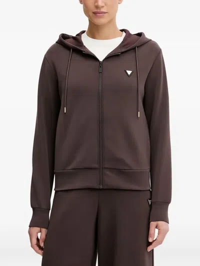 Guess Usa Zip-up Hoodie In Brown