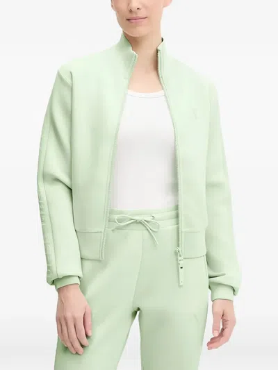 Guess Usa Zip-up Mock-neck Sweatshirt In Green