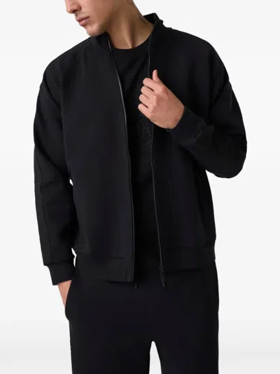 Guess Usa Zip-up Sweater In Black