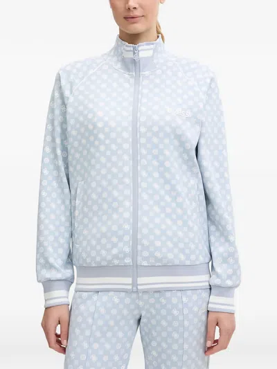 Guess Usa Zip-up Sweatshirt In Blue