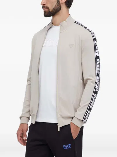 Guess Usa Zip-up Sweatshirt In Neutral