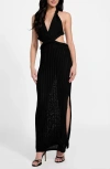 Guess Vanya Rib Braided Trim Cutout Maxi Dress