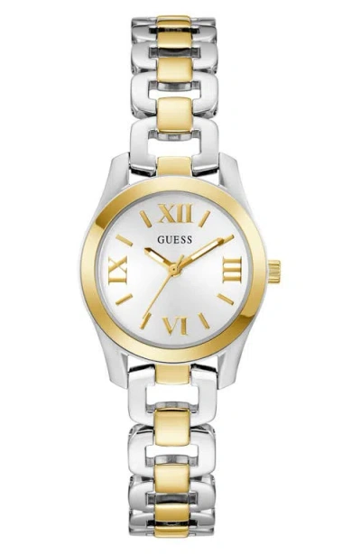 Guess Veda Two-tone Bracelet Watch, 28mm In Silver
