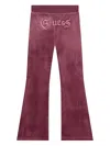 Guess Velvet Track Pants In Red