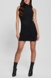 Guess Vero Chenille Sweater Minidress In Jet Black