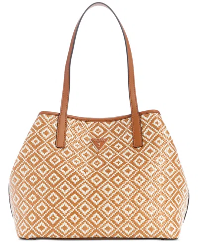 Guess Vikkyy Ii Tote With Removable Pouch In Cognac