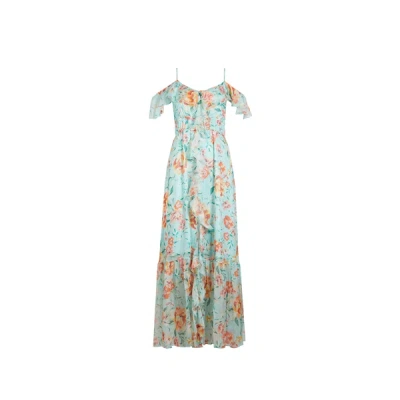Guess Viscose And Silk Floral Dress In Neutral