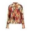 GUESS VIVENNE PLEATED BUTTON UP | PEONY ANIMAL