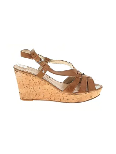 Pre-owned Guess Wedges In Brown