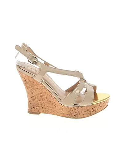 Pre-owned Guess Wedges In Brown