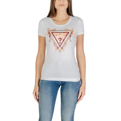 Guess White Cotton T-shirt In Grey