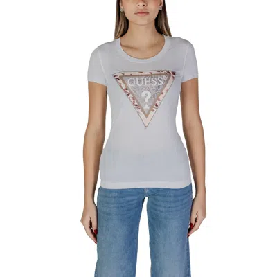 Guess White Cotton T-shirt In Gray