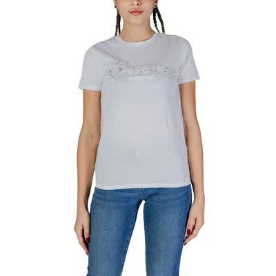 Guess White Cotton T-shirt In Gray