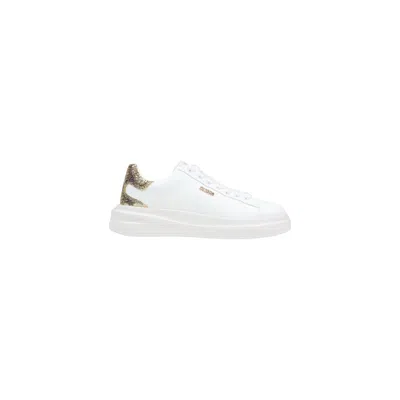 Guess Silver Leather Sneakers In White