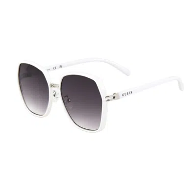 Guess White Metal Sunglasses In Metallic