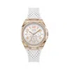 Guess White Synthetic Dress Watch In Gold