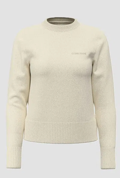 Guess White Woman Sweater In Neutral