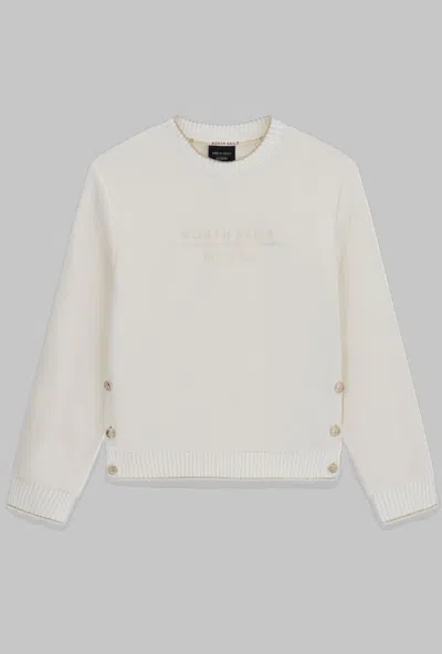 Guess White Women's Crew Neck Sweater