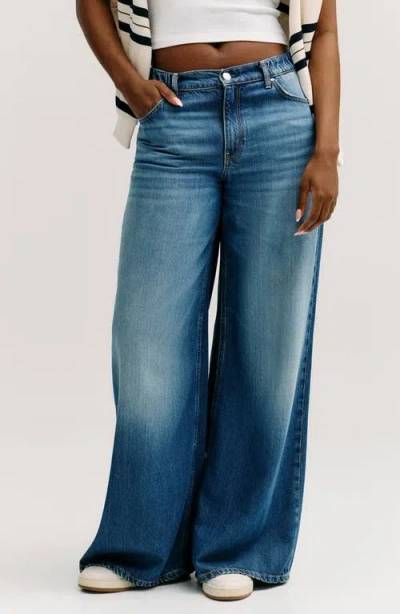 Guess Wide Leg Baggy Jeans In Blue