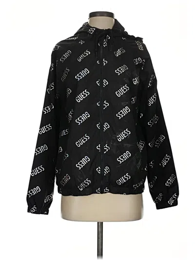 Pre-owned Guess Windbreaker Jacket In Black