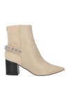 Guess Woman Ankle Boots Beige Size 9 Soft Leather