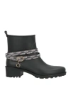 Guess Woman Ankle Boots Black Size 10 Rubber In Black