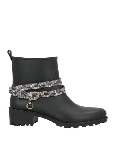 Guess Woman Ankle Boots Black Size 10 Rubber