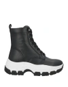 Guess Woman Ankle Boots Black Size 7 Textile Fibers In Black