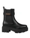 Guess Woman Ankle Boots Black Size 7 Textile Fibers