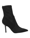 Guess Woman Ankle Boots Black Size 8 Textile Fibers In Black