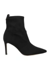 Guess Woman Ankle Boots Black Size 8 Textile Fibers In Black