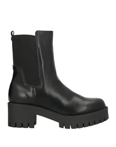 Guess Woman Ankle Boots Black Size 8 Textile Fibers