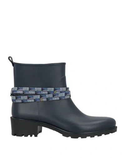 Guess Woman Ankle Boots Midnight Blue Size 11 Rubber