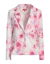 Guess Woman Blazer Pink Size L Polyester, Viscose, Elastane In Pink