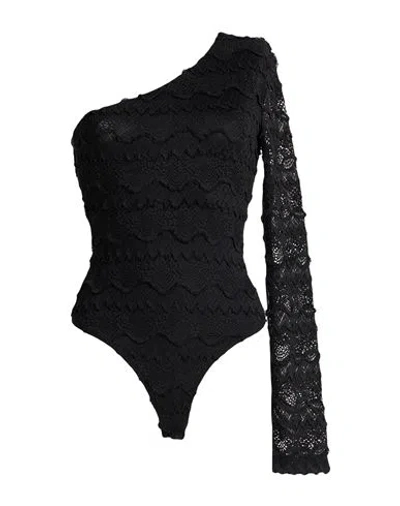 Guess Woman Bodysuit Black Size S Nylon, Elastane