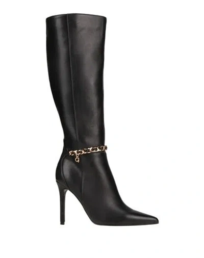 Guess Woman Boot Black Size 8 Leather, Synthetisches Material