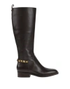 Guess Woman Boot Dark Brown Size 10 Leather In Brown