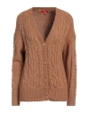 Guess Woman Cardigan Khaki Size S Polyamide, Acrylic, Wool In Beige