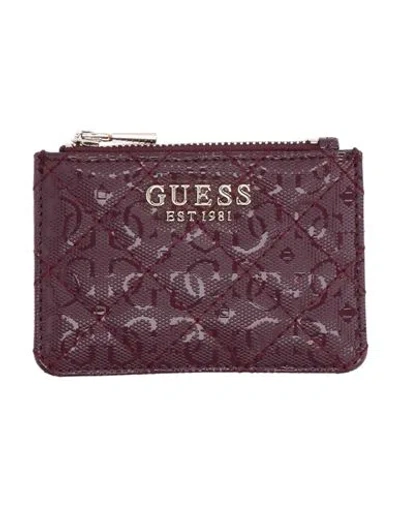 Guess Woman Coin Purse Plum Size - Polyurethane