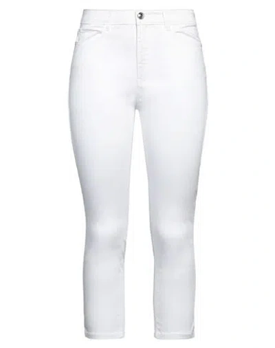 Guess Woman Cropped Pants White Size 27 Tencel Lyocell, Cotton, Elastomultiester, Elastane